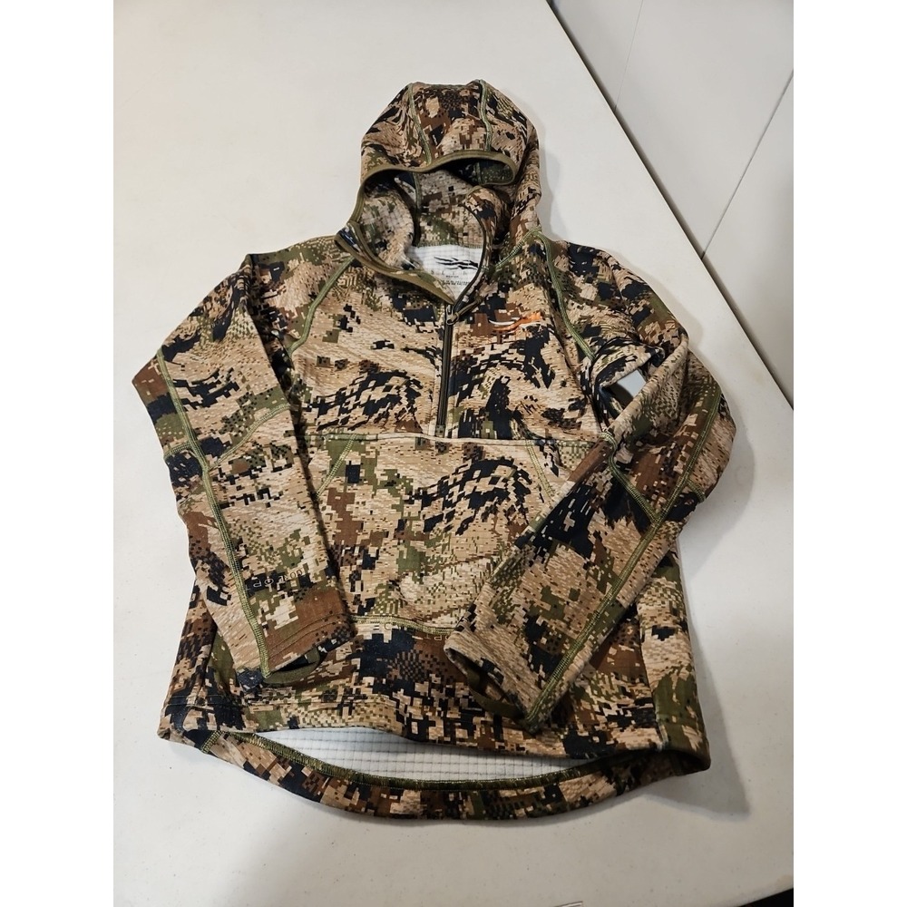 Sitka Hoodie Youth Medium 1/4 Zip Heavyweight  Camo Hoodie (1593